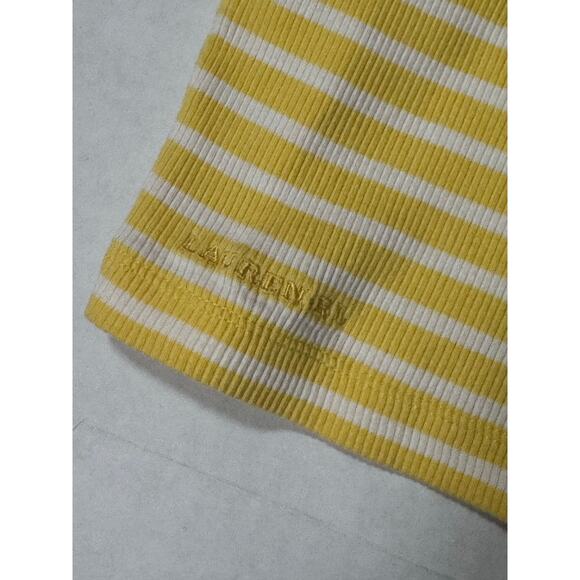 Vintage Ralph Lauren Green Label Boat Neck Blouse Women Medium Yellow Nautical - Picture 2 of 8